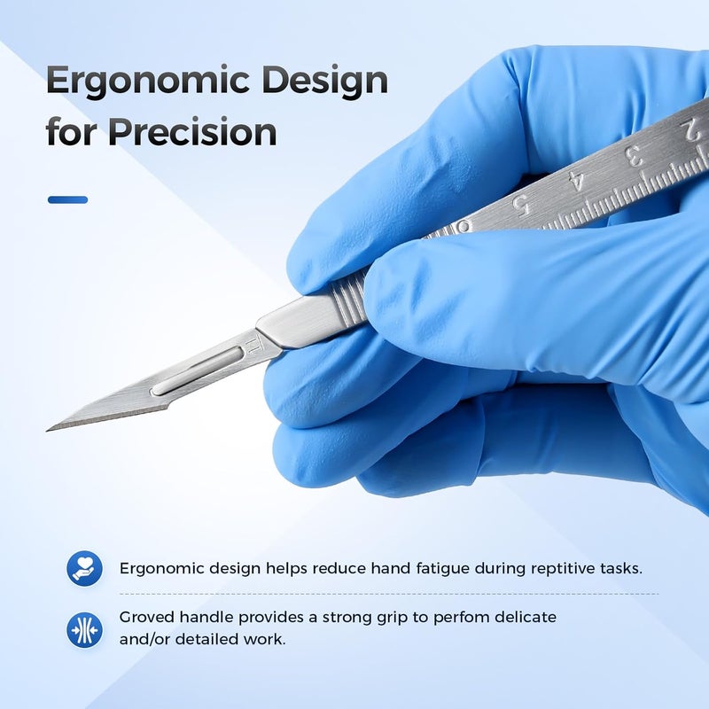 JMU 2 Pcs Scalpel Handle No 3, Stainless Steel Dermaplane Handle for Blades No. 10 10R 11 12 13 14 15 15A and 15C - Image 4